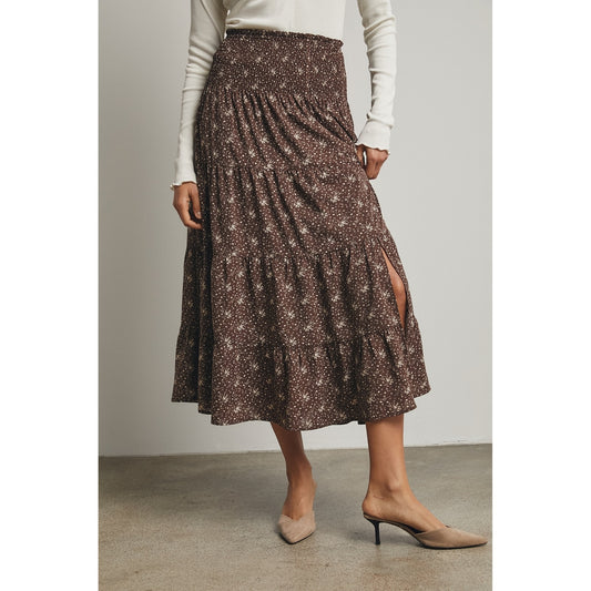 Floral Tiered Midi Skirt