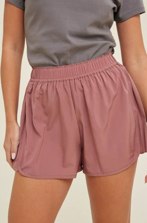 Pleated Side Active Shorts