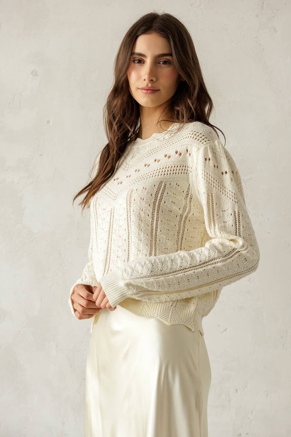 Pointelle Knit Sweater