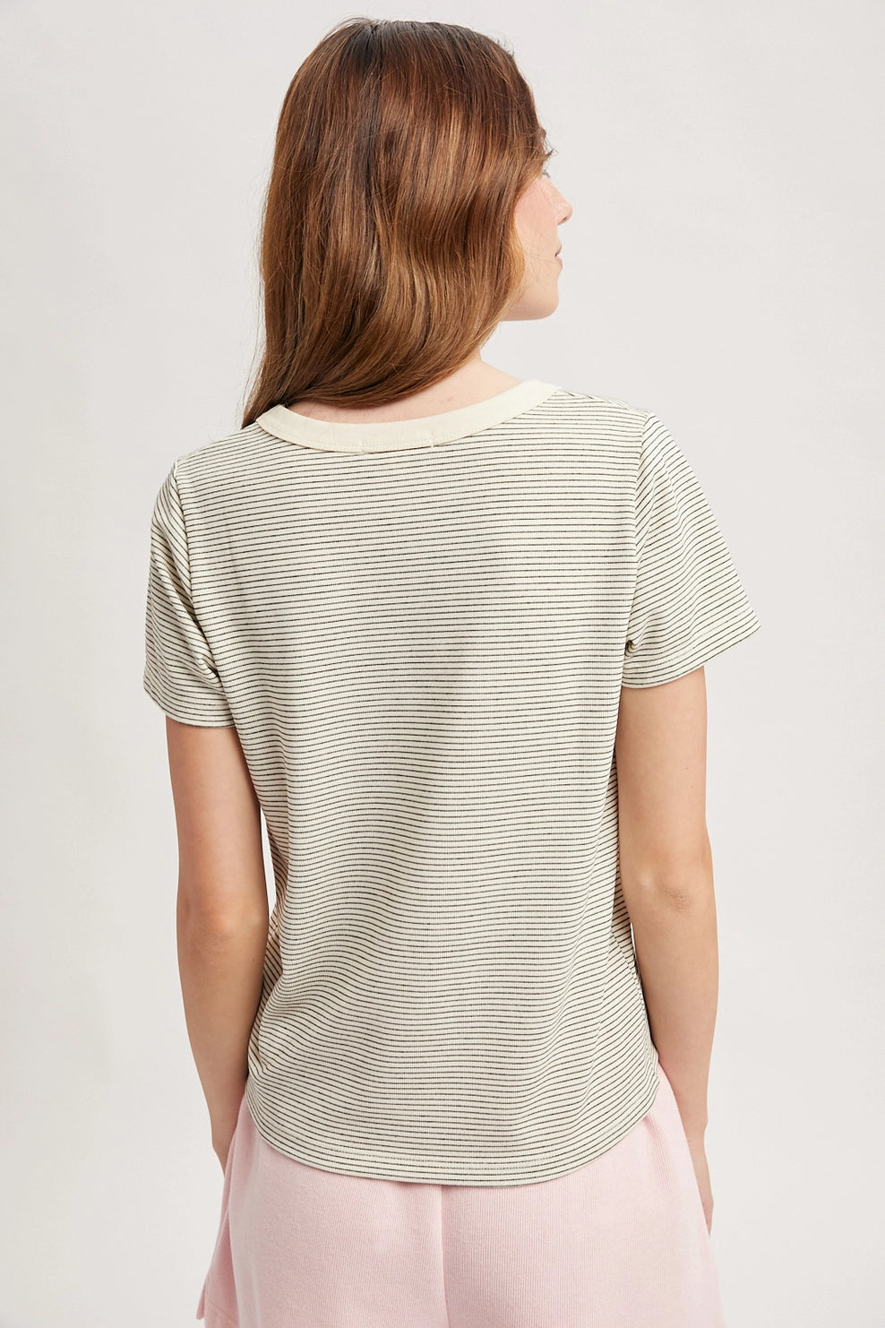 Scoop Neck Stripe Tee
