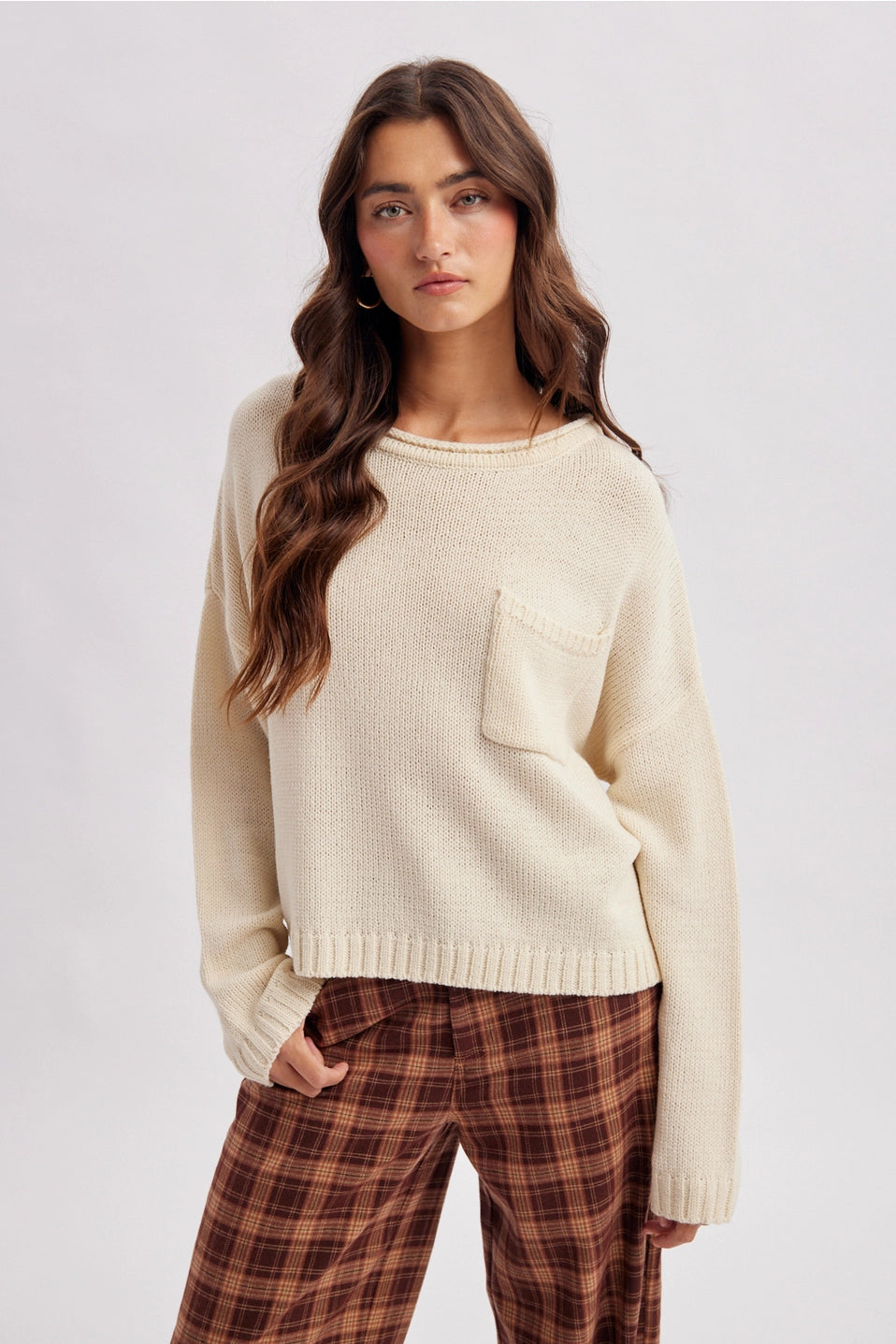 Roll-Neck Pocket Sweater