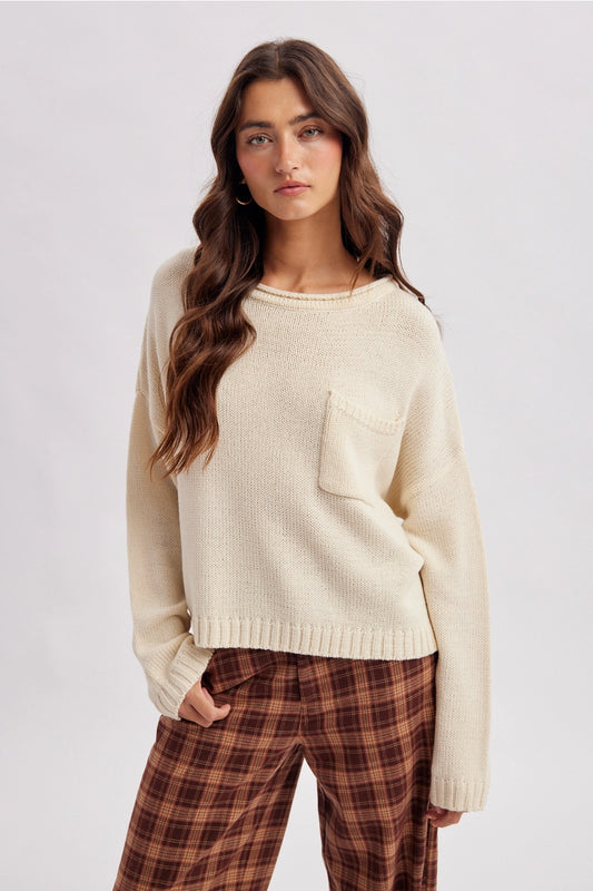 Roll-Neck Pocket Sweater