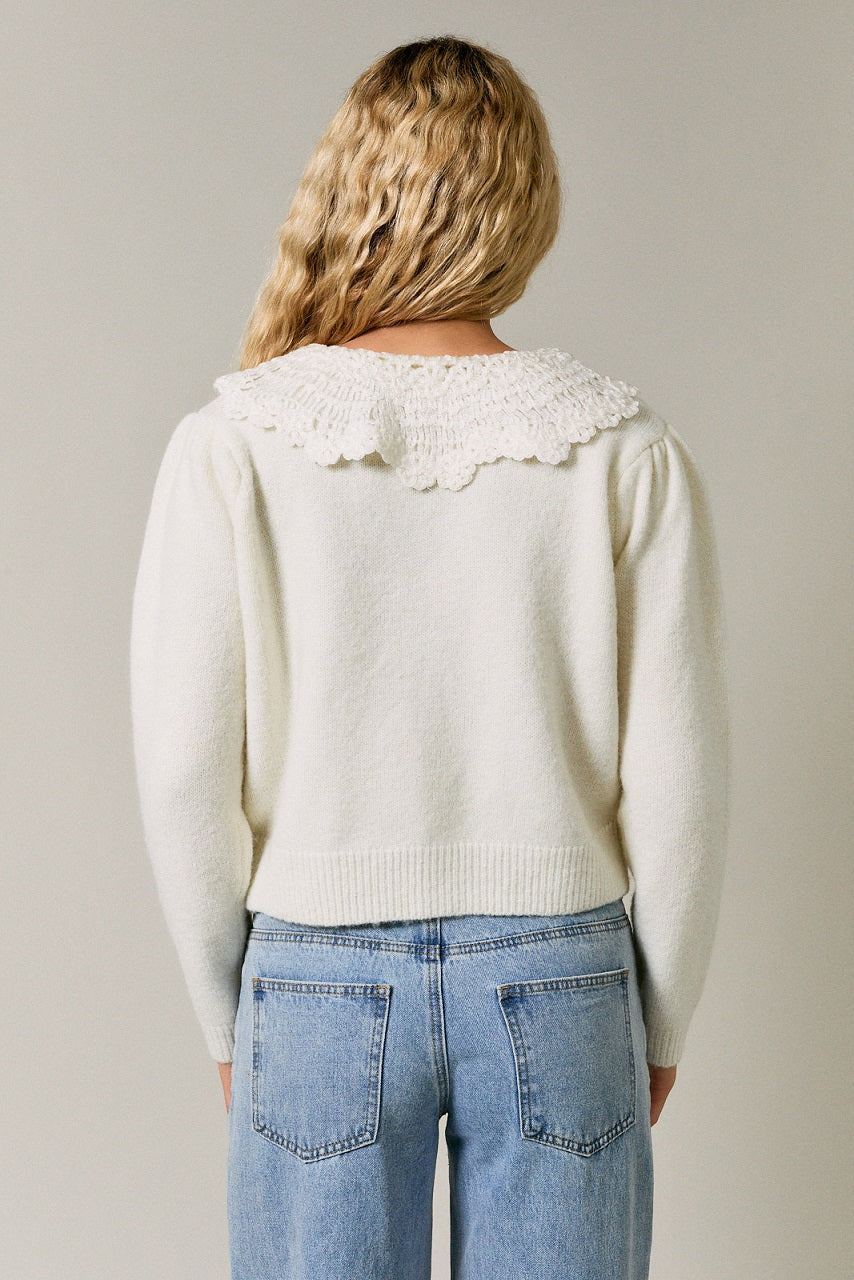 Lace Collar Cardigan