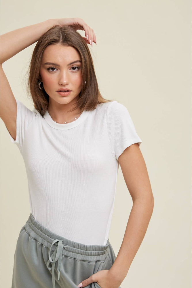 Waffle Knit Short Sleeve Top
