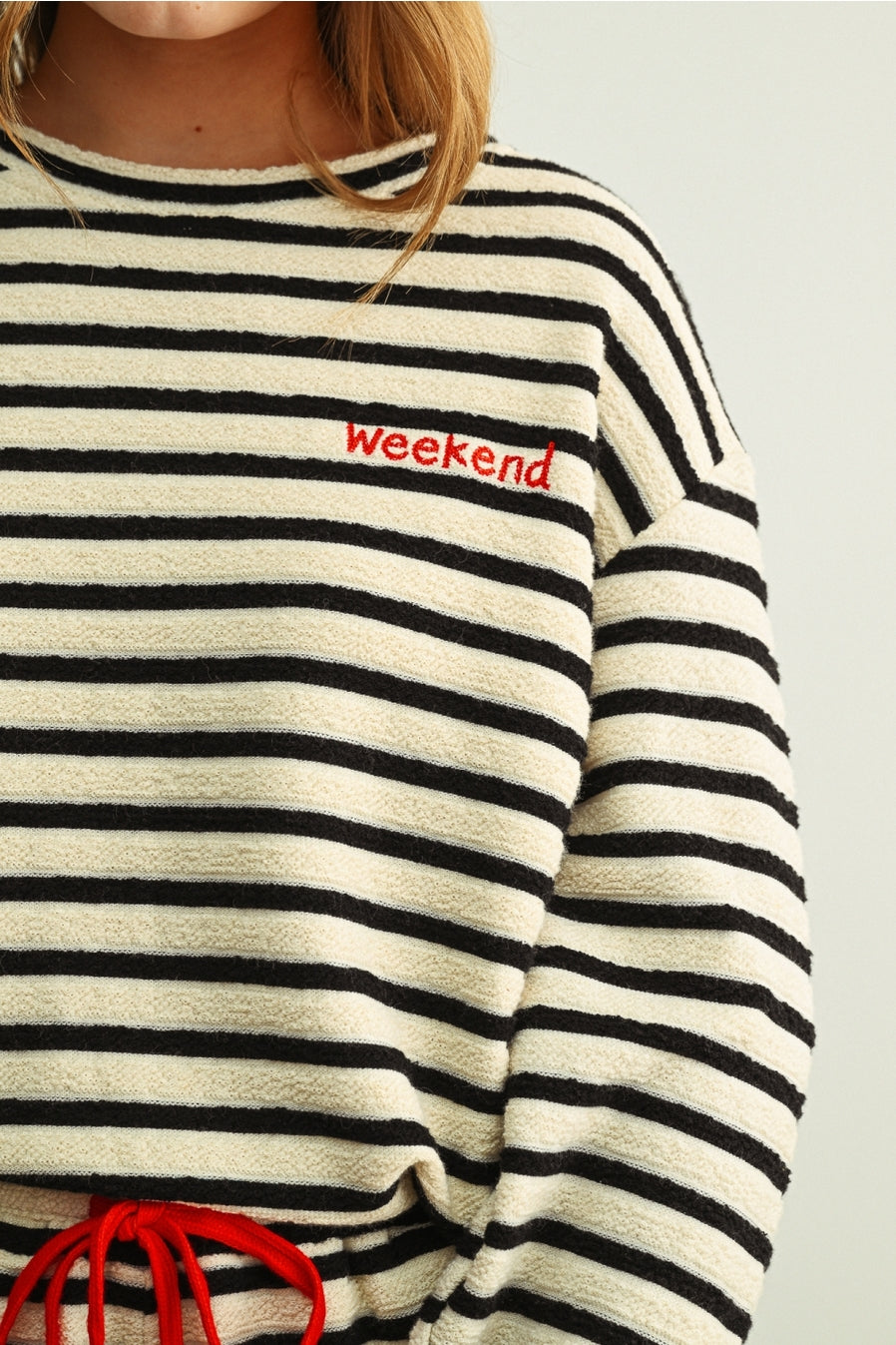 Weekend Textured Stripe Long Sleeve