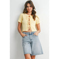 Scallop Front Tie Pointelle Top