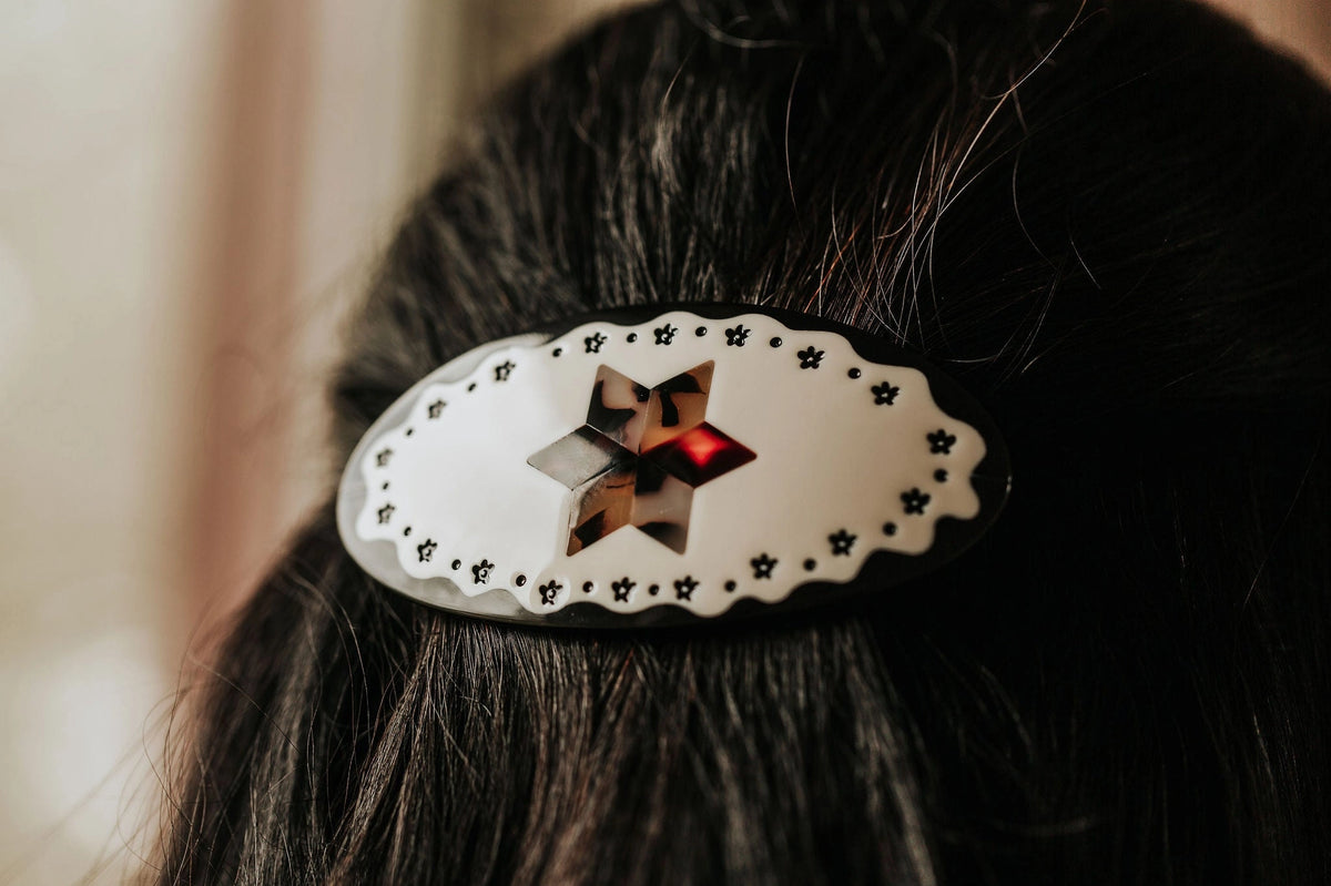 Tortoise Star Large Barrette
