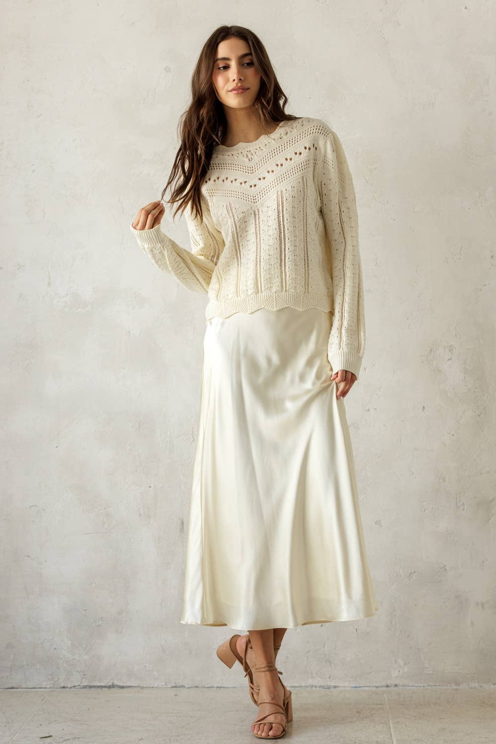 Pointelle Knit Sweater