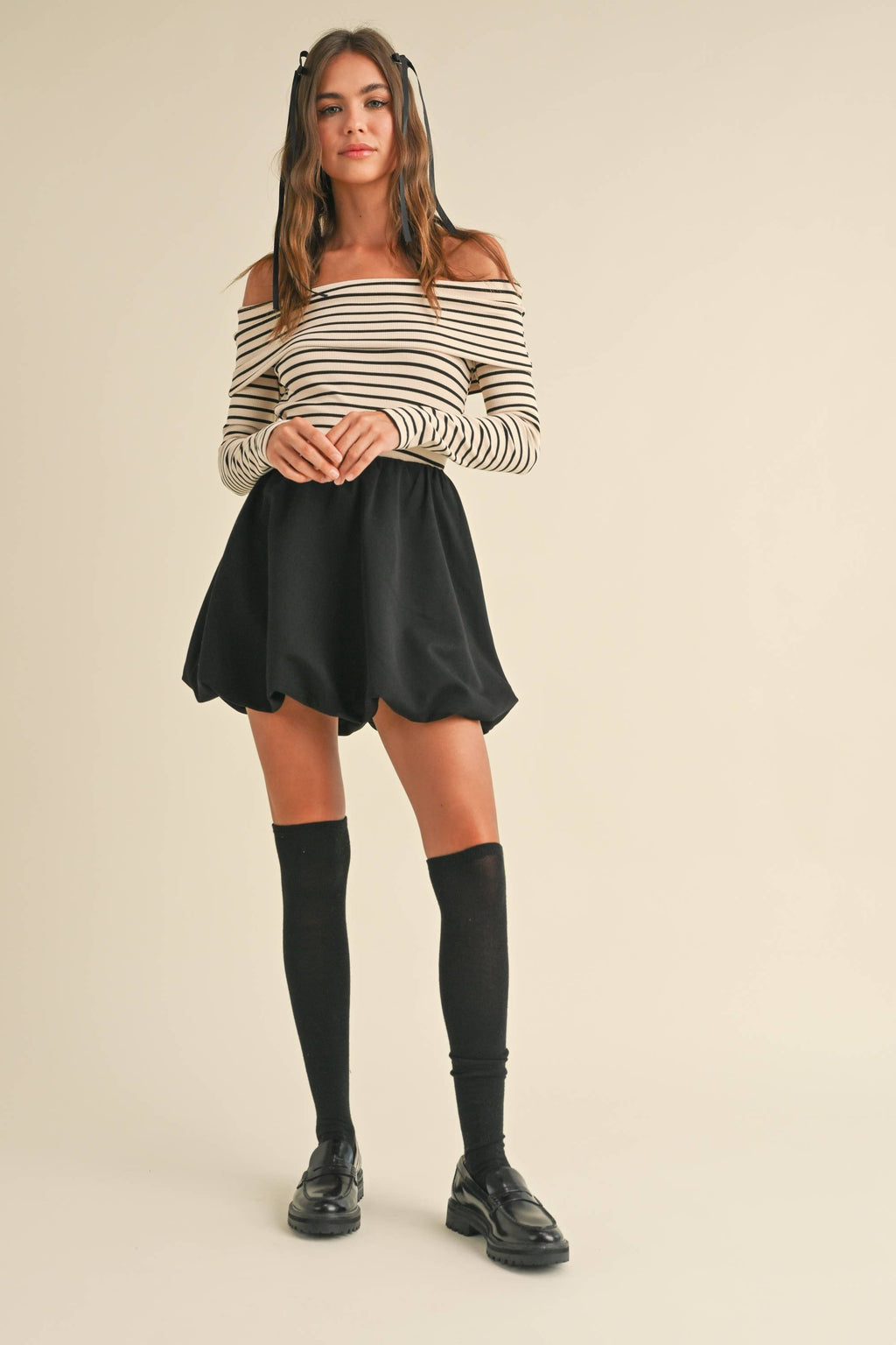 Bubble Bottom Mini Skirt