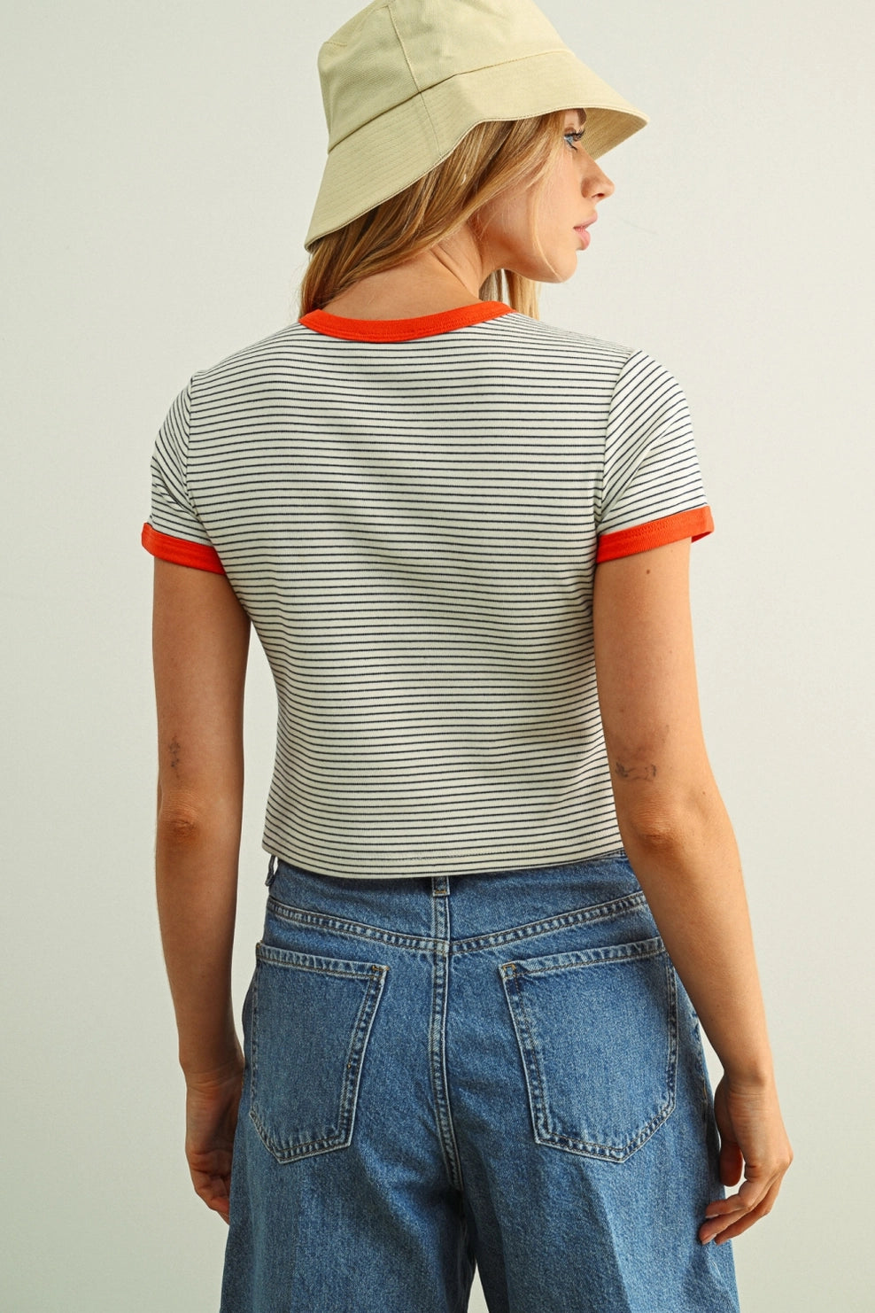 Striped Contrast Baby Tee