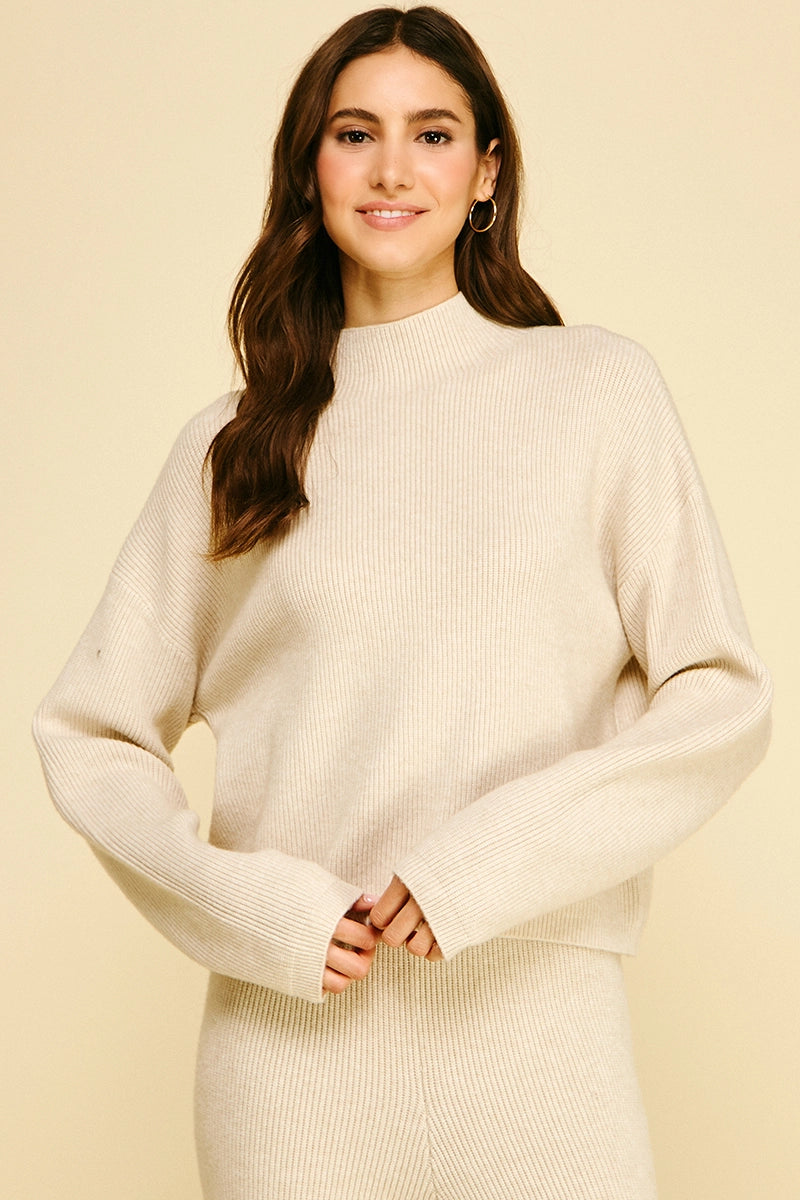 Ribbed Mock Neck Sweater
