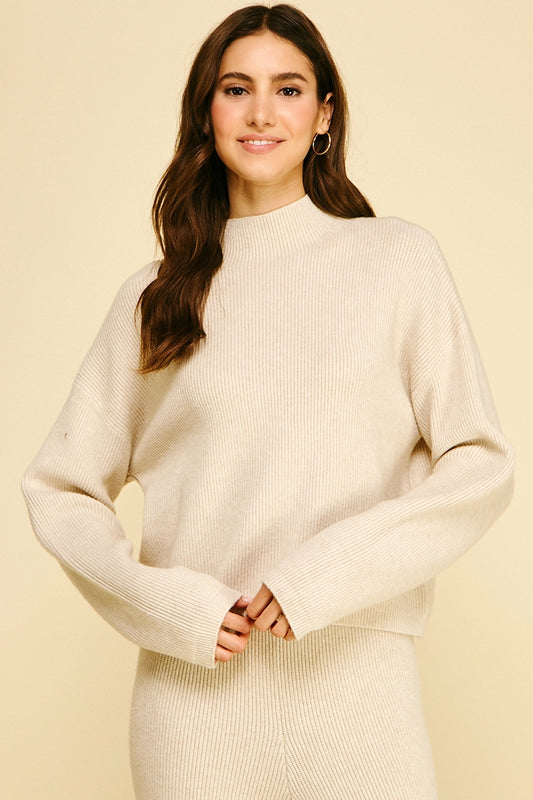 Ribbed Mock Neck Sweater