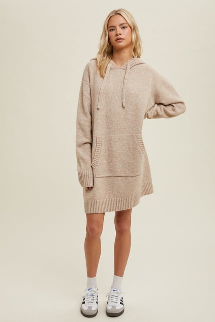 Brushed Hooded Sweater Dress