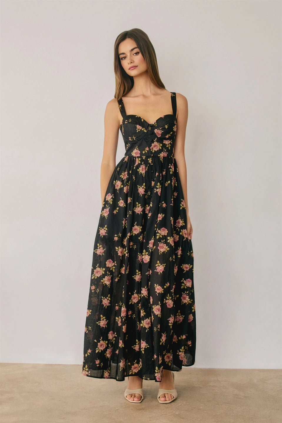 Floral Sweetheart Maxi Dress