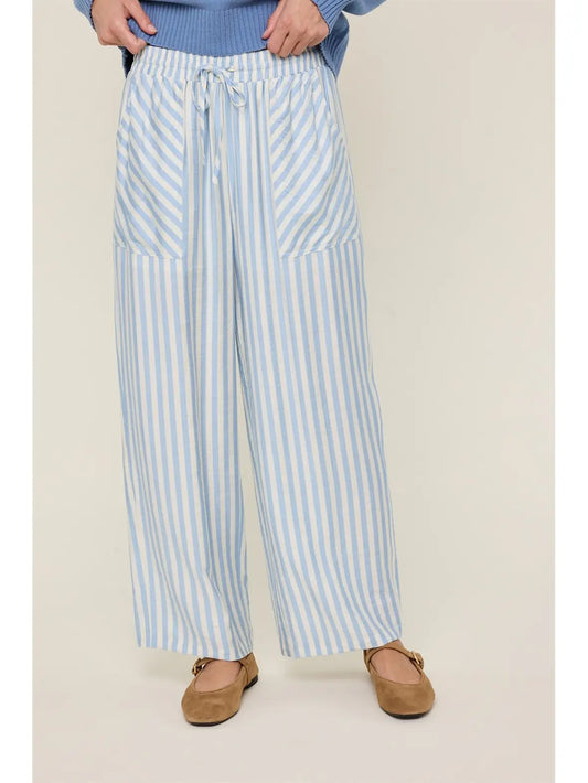 Striped Pants W/ Drawstring