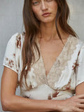 Satin Floral Print Top