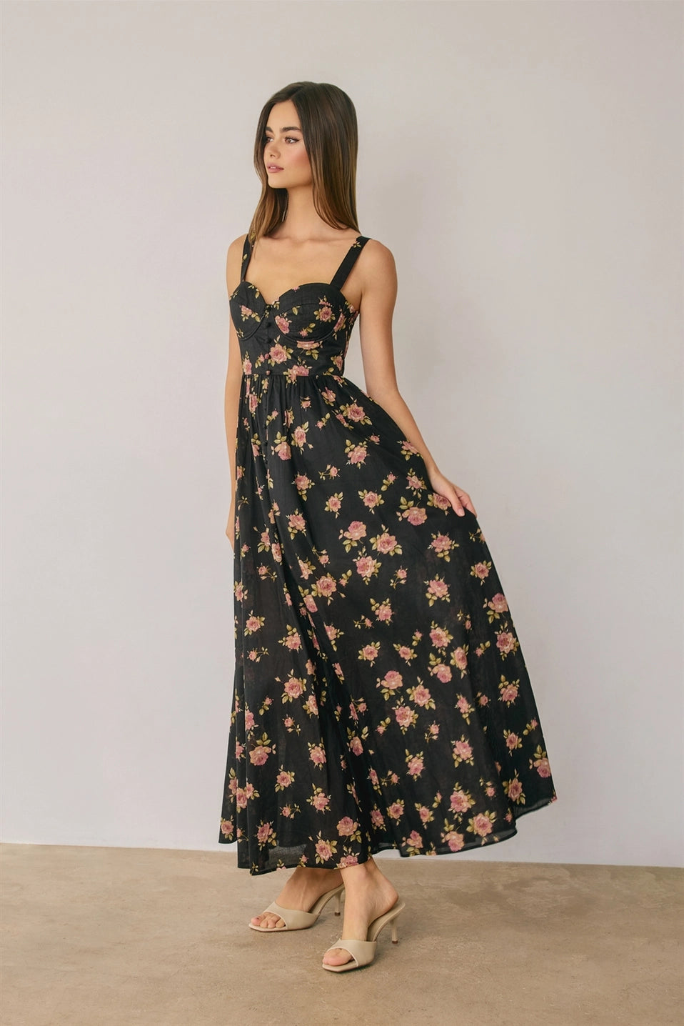 Floral Sweetheart Maxi Dress