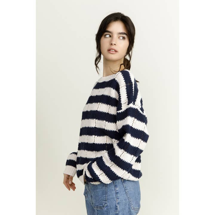 Striped Thick Knit Sweater