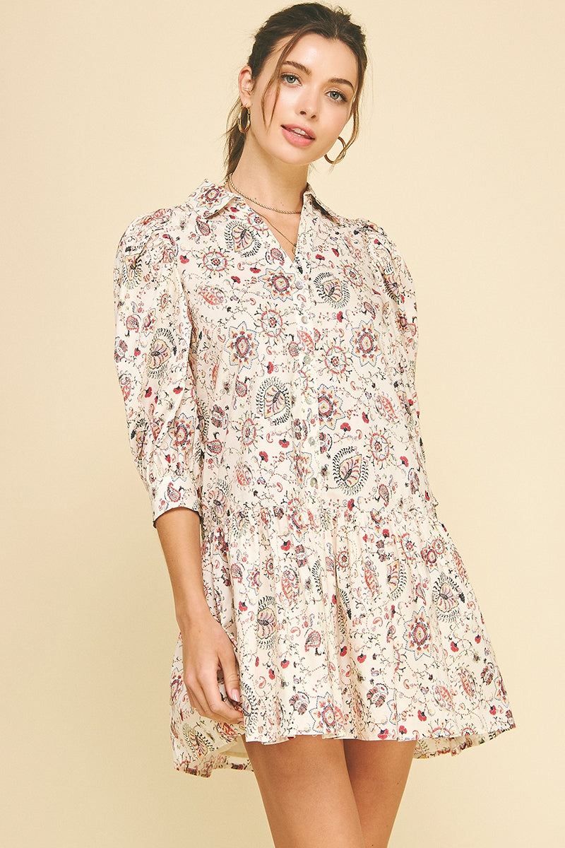 Print Button Down Mini