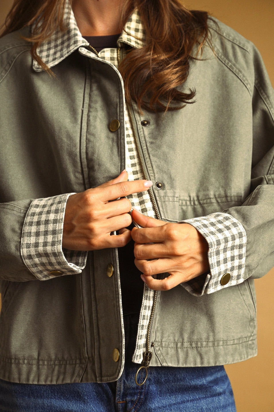 Gingham Detailed Jacket