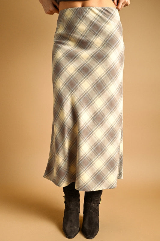Plaid Slip Maxi Skirt