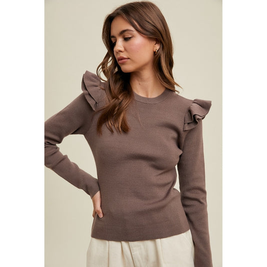 Ruffle Sleeve Detail Sweater