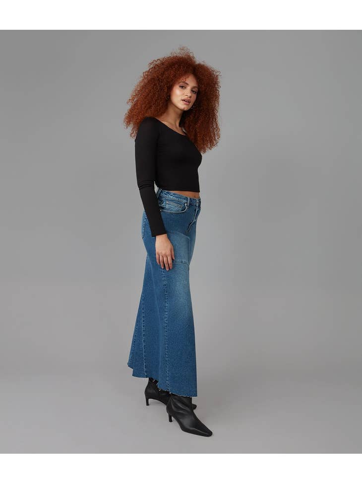 Madlyn Long Jean Skirt