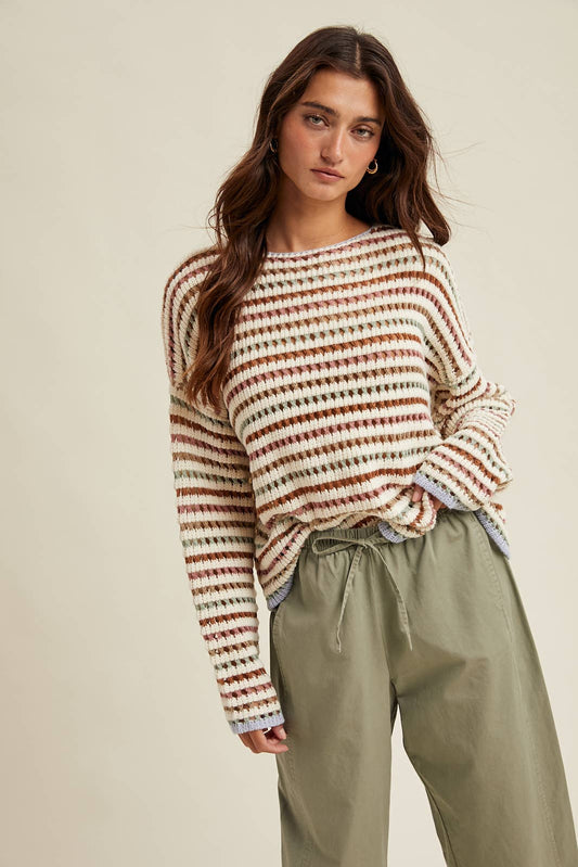 Striped Drop Shoulder Sweater