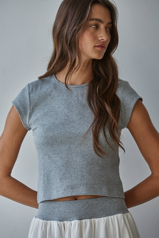 Cotton Spandex Ribbed Tee
