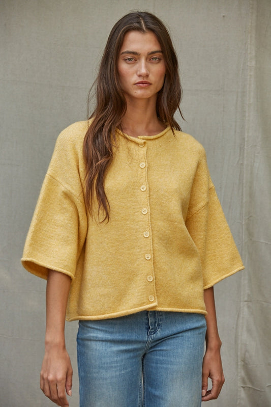 Short Sleeve Knit Cardigan