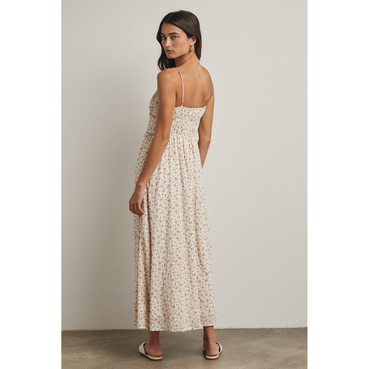 Triple Bow Floral Midi Dress