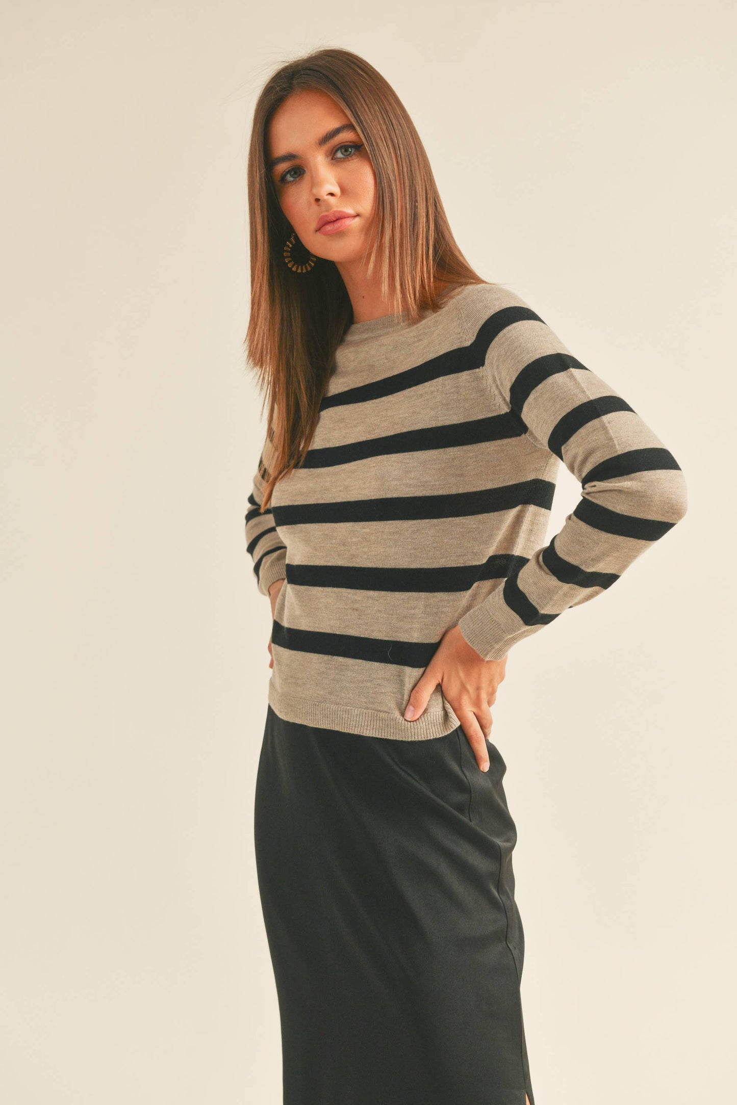 Striped Round Neck Sweater