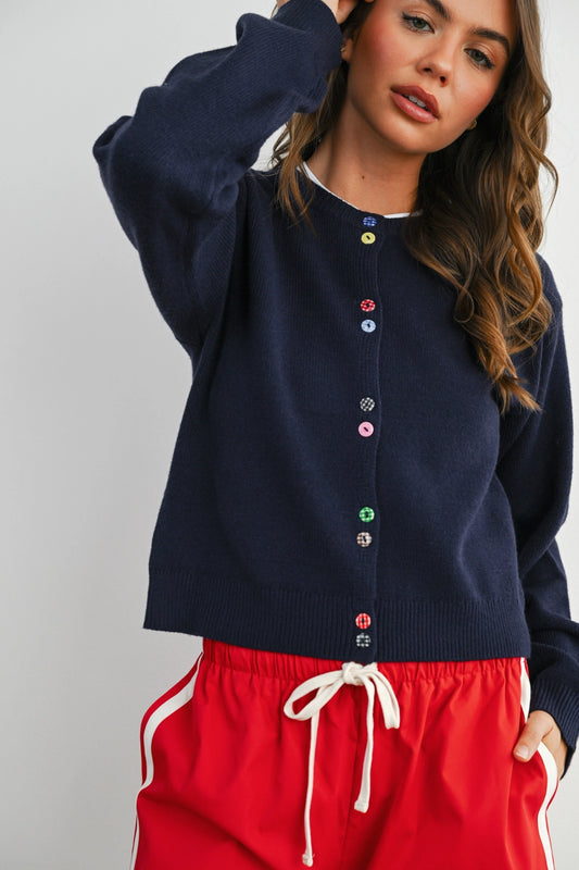 Colorful Button Cardigan