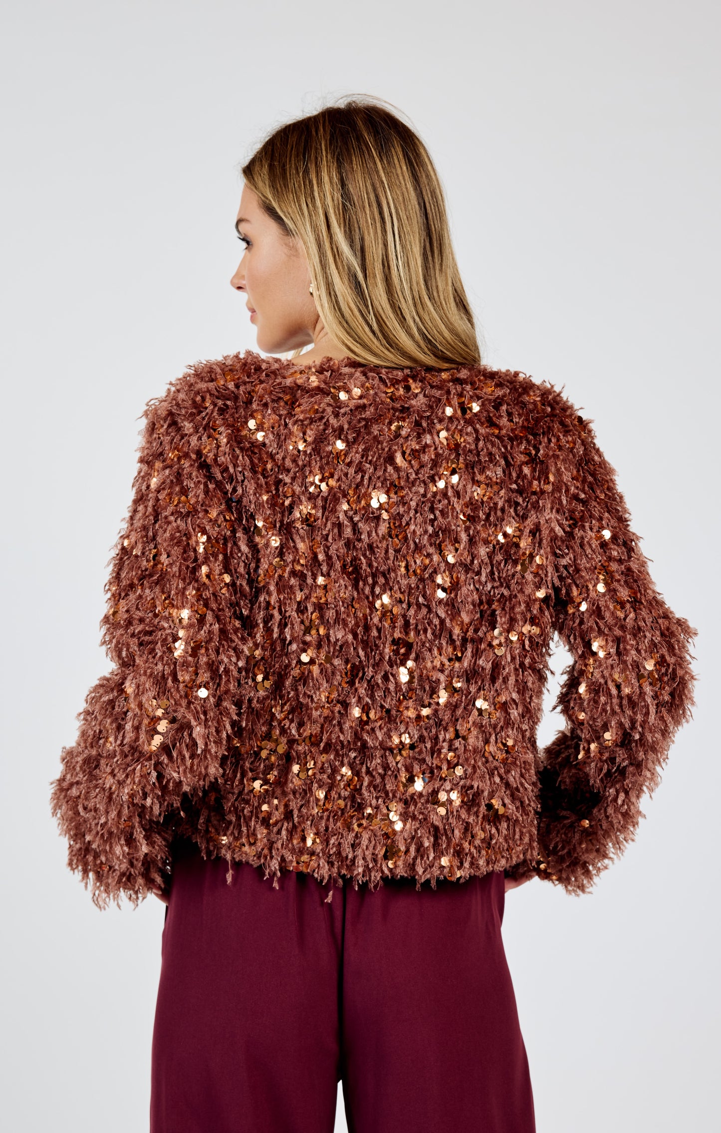 Joelle Faux Fur Sequin Jacket