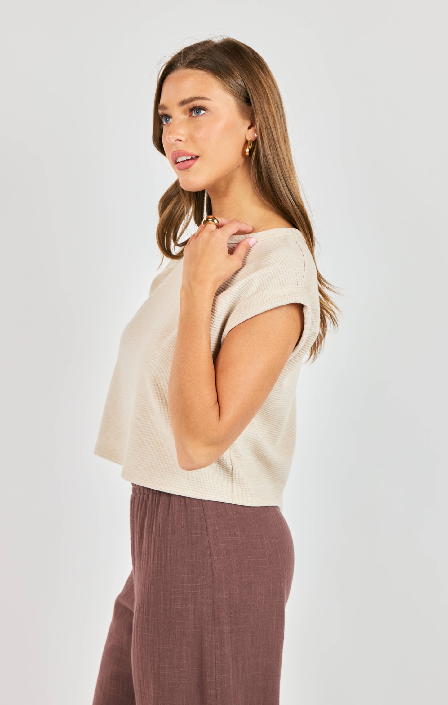 Locket Cuffed-Sleeve Tee